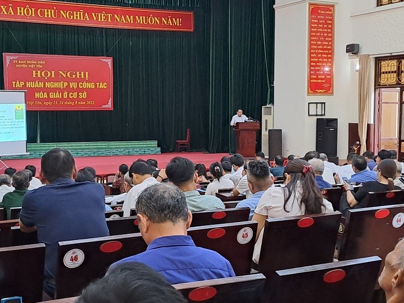 Việt Yên: Tổ chức Hội nghị tập huấn nghiệp vụ công tác hòa giải ở cơ sở